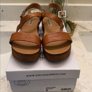 Steve Madden Brown Leather Sandals
